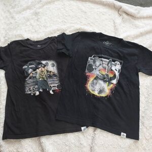 Kid Dangerous Black Novelty Graphic Tees (2) Fun Designs 6/7 Quirky Dogs